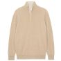 Kujten Finn Cashmere Half Zip Pullover - Beige