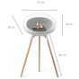 Le Feu Bio Fireplace White Ground Wood High - Soaptreated Oak - Rosé Gold Edition