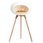 Le Feu Bio Fireplace White Ground Wood High - Soaptreated Oak - Rosé Gold Edition