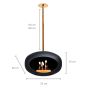 Le Feu Bio Fireplace Black Sky 120 - Rosé Gold Pole