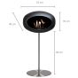 Le Feu Bio Fireplace Ground Steel High - Stainless Steel