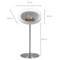 Le Feu Bio Fireplace White Ground Steel High - Stainless Steel