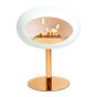 Le Feu Bio Fireplace White Ground Steel Low - Rosé Gold
