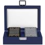 Leather card case box in blue