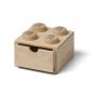 Lego Collection En Bois Boîte De Rangement 4 Tenons - Beige