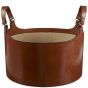 Life Of Riley Leather Round Basket - Small
