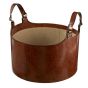 Life Of Riley Leather Round Basket - Small