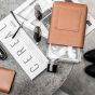 Memobottle A6 leather sleeve - cognac