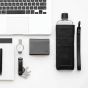 Memobottle leather lanyard - black