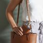 Memobottle Slim leather sleeve - cognac