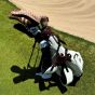 Modest Vintage Player Leather Golf Bag Stand - Cream Canvas