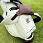 Modest Vintage Player Leather Golf Bag Stand - Cream Canvas