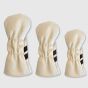 Modest Vintage Player Leather Golf Covers Set - Cream/Brown