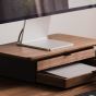 Oakywood Desk Shelf Mini Dual Drawer - Walnut