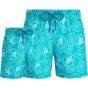 Vilebrequin Father & Son Swim Shorts Turtles - Light Blue
