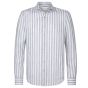 Profuomo Striped Linen Shirt - Dark Green
