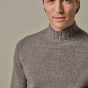 Profuomo Boiled Woolen Mockneck Pullover - Light Brown