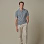 Profuomo Cotton Linen Polo - Blue