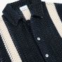 Profuomo Crochet Button Through Polo - Navy