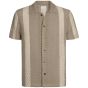 Profuomo Crochet Button Through Polo - Beige