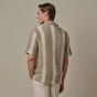 Profuomo Crochet Button Through Polo - Beige