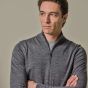 Profuomo Merino Woolen Half-Zip Pullover - Grey