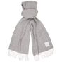 Profuomo Herringbone Pattern Lambswool Scarf - Grey