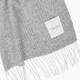 Profuomo Herringbone Pattern Lambswool Scarf - Grey