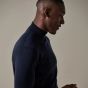 Profuomo Merino Woolen Mockneck Pullover - Navy