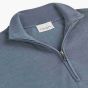 Profuomo Merino Woolen Half-Zip Pullover - Blue