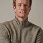 Profuomo Boiled Woolen Mockneck Pullover - Dark Green