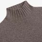 Profuomo Boiled Woolen Mockneck Pullover - Mid Brown
