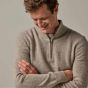 Profuomo Woolen Pullover Half Zip - Taupe