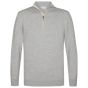 Profuomo Wool Blend Half Zip Pullover - Light Grey