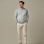 Profuomo Wool Blend Half Zip Pullover - Light Grey