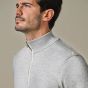 Profuomo Wool Blend Half Zip Pullover - Light Grey