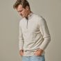 Profuomo Wool Blend Half Zip Pullover - Dark Beige