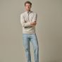 Profuomo Wool Blend Half Zip Pullover - Dark Beige