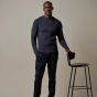 Profuomo Boiled Woolen Crewneck Pullover - Navy