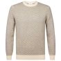 Profuomo Woolen Herringbone Crewneck Pullover - Off White