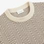 Profuomo Woolen Herringbone Crewneck Pullover - Off White