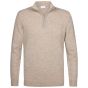 Profuomo Woolen Half-Zip Pullover - Beige
