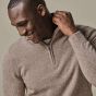 Profuomo Woolen Half-Zip Pullover - Beige