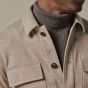 Profuomo Wool Knitted Overshirt - Beige/Brown