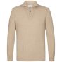 Profuomo Wool Half-Zip Fisherman Sweater - Beige