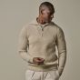 Profuomo Wool Half-Zip Fisherman Sweater - Beige
