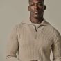 Profuomo Wool Half-Zip Fisherman Sweater - Beige