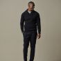 Profuomo Wool Half-Zip Fisherman Sweater - Navy