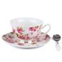 SELETTI Guiltless porcelain tea cup with plate and teaspoon - Fortuna Design