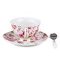 SELETTI Guiltless porcelain tea cup with plate and teaspoon - Fortuna Design